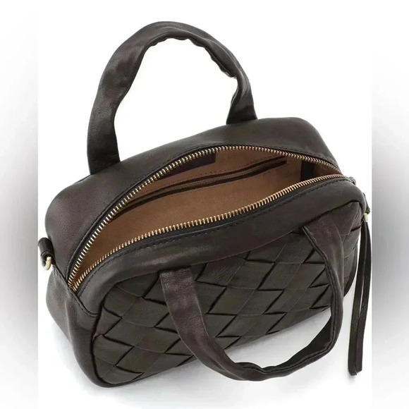 HOBO Black Maze Woven Leather Satchel - Picture 2 of 12